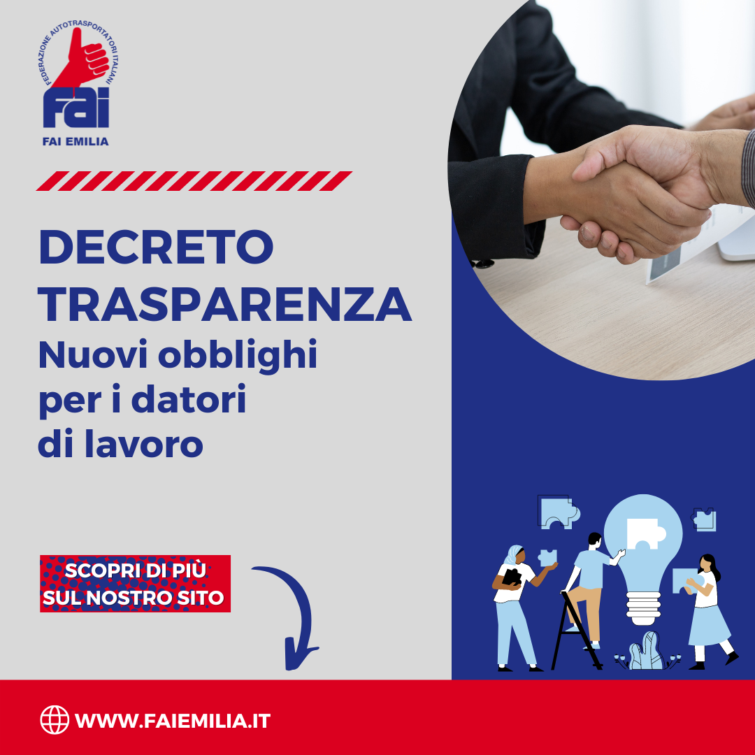 Decreto “Trasparenza”   Nuovi obblighi per i datori di lavoro